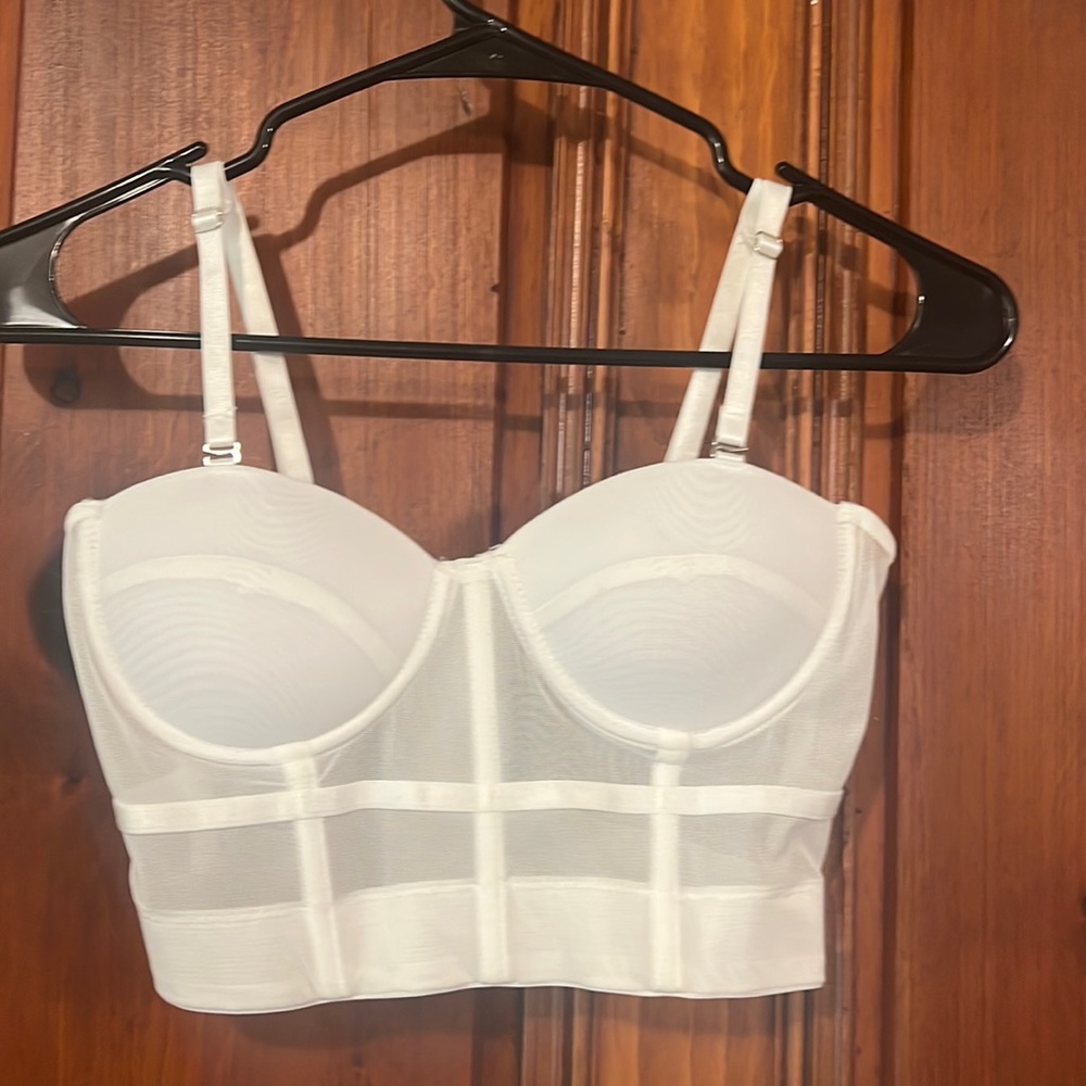 Apperloth A Sheer Mesh Bustier Corset Cami Top